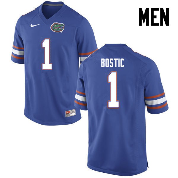 Florida Gators Men #1 Jonathan Bostic College Football Jersey Blue